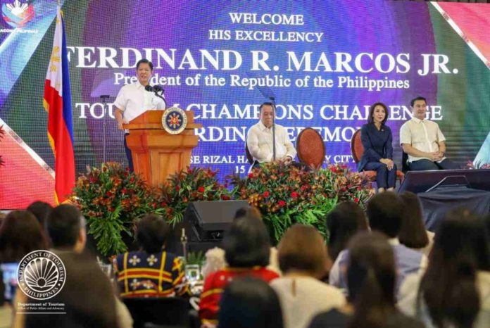 dost-pbbm President Ferdinand Marcos, Jr. leads the awarding the awarding ceremony of the Department of Tourism's flagship program, Tourism Champions Challenge (TCC).
