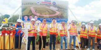 Uswag Ilonggo Party-list’s Rep. James “Jojo” Ang, Iloilo 3rd District’s Cong. Lorenz Defensor and Janiuay’s Mayor Paulino Parian lead the groundbreaking for the P80-million sports complex at Janiuay Comprehensive High School in Janiuay, Iloilo.