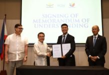 MIC inks partnerships for infra, energy development Maharlika Investment Corp. (MIC) president/CEO Rafael Consing Jr. and Bases Conversion and Development Authority (BCDA) counterpart Joshua Bingcang (2nd and 3rd from left) sign agreements in Taguig City on Monday, April 29, to explore investments within BCDA properties. Witnessing the signing are Finance Secretary and MIC chair Ralph Recto (left) and BCDA chair Delfin Lorenzana. BCDA PHOTO