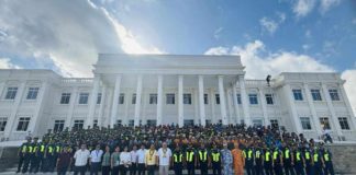 The Guimaras Provincial Government and Guimaras Police Provincial Office lead the send-off ceremony for more than 420 security personnel tasked to secure the Manggahan Festival 2024, on Tuesday, April 30. PROVINCE OF GUIMARAS/FACEBOOK PHOTO