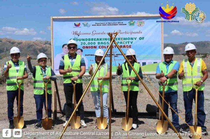 onion_cold_storage_resized The Department of Agriculture holds a groundbreaking ceremony for the 20,000-bag capacity onion cold storage facility in Gabaldon, Nueva Ecija. Upon completion, the facility will be able to store 540 to 600 metric tons of onions. DA CENTRAL LUZON PHOTO