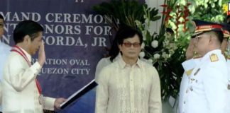 President Ferdinand R. Marcos Jr. swears in new Philippine National Police chief Gen. Rommel Francisco Marbil as Interior Secretary Benjamin Abalos Jr. looks on. PCO