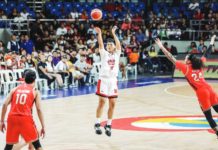 Barangay Ginebra San Miguel Kings’ Ralph Cu attempts a three-pointer during their game against the NorthPort Batang Pier. PBA PHOTO