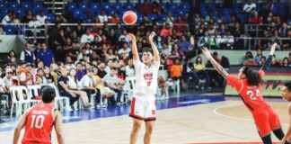 Barangay Ginebra San Miguel Kings’ Ralph Cu attempts a three-pointer during their game against the NorthPort Batang Pier. PBA PHOTO