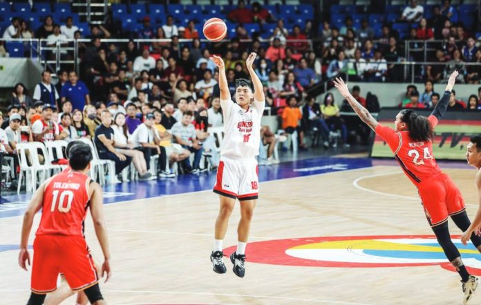 Barangay Ginebra San Miguel Kings’ Ralph Cu attempts a three-pointer during their game against the NorthPort Batang Pier. PBA PHOTO