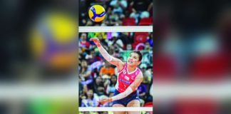 Creamline Cool Smashers’ Alyssa Valdez scores against NxLed Chameleons. PVL PHOTO