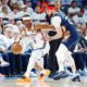 Oklahoma City Thunder’s Shai Gilgeous-Alexander tries to ward off the defense of New Orleans Pelicans’ Larry Nance Jr. PHOTO COURTESY OF SPORTSKEEDA