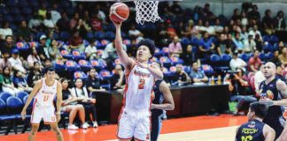 NorthPort Batang Pier’s John Michael Calma goes for an easy basket inside. PBA PHOTO