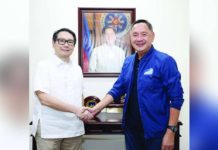 Newly-appointed Social Security Commissioner Jesus P. Sale Jr. (left) meets with Social Security System (SSS) President and Chief Executive Officer Rolando Ledesma Macasaet (right) during a courtesy call at the SSS main office in Quezon City on April 5, 2024.