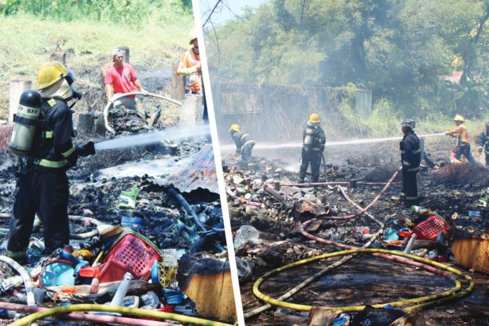star-barbara-fire A junk shop in Sta. Barbara, Iloilo caught fire yesterday, April 1. AJ PALCULLO/PN