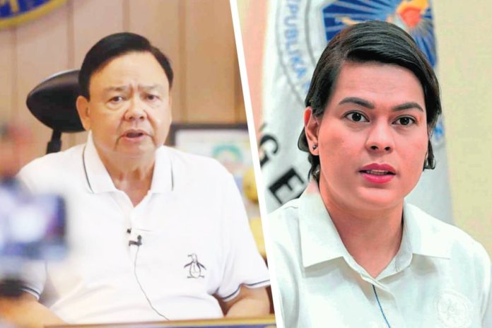 trenas-sara Treñas (left), Duterte (right)