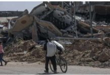 80,000 have fled Gaza’s Rafah City as Israeli strikes intensify – UN A displaced Palestinian man pushes a bike along Salah al-Din road in southern Gaza after fleeing Rafah. The Israeli military ordered an estimated 100,000 residents of eastern Rafah to evacuate. EPA