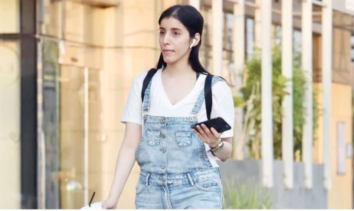 Saudi_resized File photo showing imprisoned Saudi women’s rights activist Manahel al-Otaibi walking in Riyadh, Saudi Arabia. Al-Otaibi said in 2019 she felt free to wear what she liked because of the Saudi crown prince’s declarations. AFP