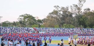 Iloilo delegates enter the Panaad Park and Stadium during the opening ceremony of the Western Visayas Regional Athletic Association Meet 2024 on Thursday, May 2. MYMY ALAGABAN PHOTO