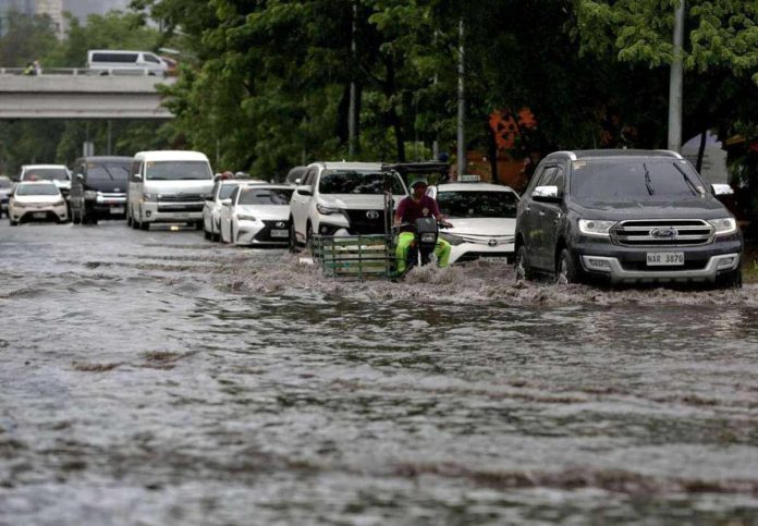 aghon_resized This May 26, 2024 photo shows the flooded portion of Buendia Avenue in Pasay City due to continuous rain brought by Tropical Storm Aghon. INQUIRER / RICHARD A. REYES