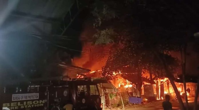 belison_fire_resized A fire broke out in Barangay Poblacion, Belison, Antique on Wednesday night, May 1, leaving a house and three business establishments damaged. BELISON FIRE STATION PHOTO