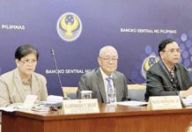 BSP says rate cut possible in August Bangko Sentral ng Pilipinas (BSP) Governor Eli Remolona Jr. (center) hinted at the possibility of cutting rates as early as August this year during a briefing on May 17. Also in photo are BSP Senior Assistant Governor Iluminada Sicat (left) and BSP Deputy Governor Francisco Dakila Jr. (right). JON VIKTOR CABUENAS/GMA INTEGRATED NEWS PHOTO