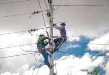 Ban on power disconnections in May eyed amid intense heat Linemen work to restore power in Southern Leyte in this file photo after a typhoon crossed the province. SOUTHERN LEYTE ELECTRIC COOPERATIVE PHOTO