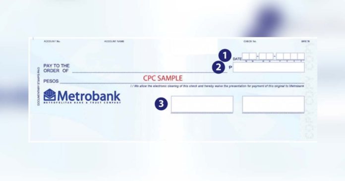metrobank Sample of the new check format