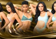 Swimsuit Challenge Top 5 (from left) Dia Maté, Patricia Bianca Tapia, Alexie Mae Brooks, Ma. Ahtisa Manalo, and Jet Hammond. FACEBOOK/MISS UNIVERSE PHILIPPINES