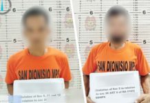 Thirteen plastic sachets of suspected shabu worth P1.7 million were seized from two drug suspects in a buy-bust operation in San Dionisio, Iloilo on May 11. PRO-6 PHOTOS