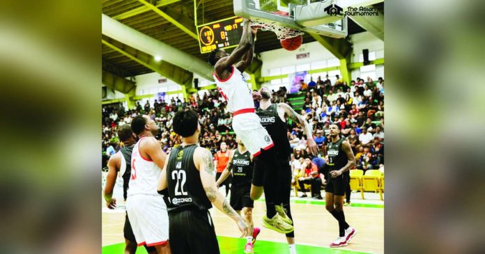 sports Pola_superimposed Pola Pilipinas RPG’s Joseph Obasa scores on a two-handed dunk. PHOTO COURTESY OF THE ASIAN TOURNAMENT