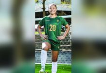 Jonela Albiño from Iloilo City converted on a free kick that broke the 1-1 stalemate to put the Lady Tamaraws ahead and eventually complete a perfect season for a record 12th title overall. PHOTO COURTESY OF FEU FOOTBALL