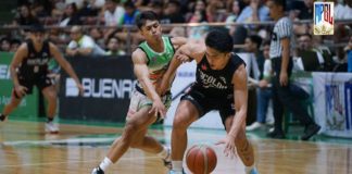 Bacolod City of Smiles’ LA Casinillo tries to ward off the defense of a Zamboanga City Family Sardines player. MPBL PHOTO