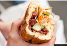 Bánh mì is a popular Vietnamese sandwich / street food often made with pork and pickled vegetables. Christelle Vaillant Photography