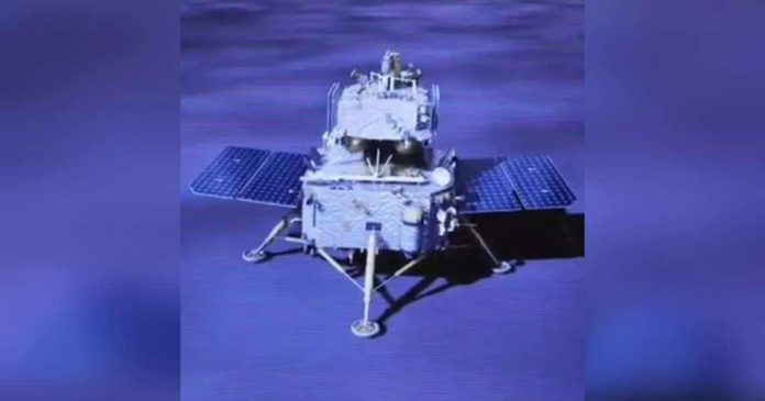 China_superimposed Artwork of Chang'e-6 on the lunar surface. Chang’e-6 aims to repeat the success of its predecessor which grabbed rocks from the lunar near side. CNSA