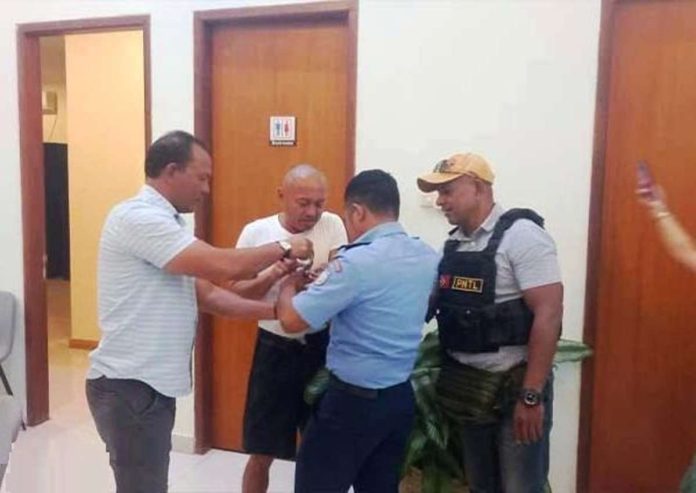 DOJ_resized This photo from the Department of Justice shows former congressman Arnolfo Teves Jr. (second from left) after his arrest in Dili, Timor Leste in March 2024.