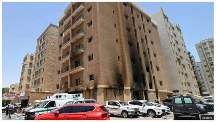 OFW.JPG_resized This is the residential building in the Mangaf district of Kuwait that fire hit and killed 50 people, three of whom are overseas Filipino workers. REUTERS