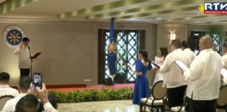 President Ferdinand “Bongbong” Marcos Jr. swears in of newly elected Liga ng mga Barangay and Sangguniang Kabataan National Island Representatives in Malacañang. PCO