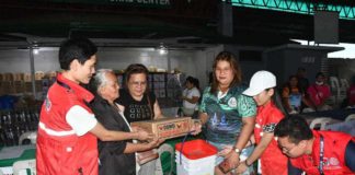 The Department of Social Welfare and Development Region 6 distributes food packs, hygiene kits and sleeping kits to 241 families at the evacuation center in La Castellana National High School in Negros Occidental. The families from barangays Biak na Bato, Cabagnaan, Sag-ang, Cabacungan, and Masulog in Las Castellana town were displaced by the Kanlaon Volcano eruption. DSWD-6 PHOTO