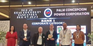 Palm Concepcion Power Corp. is Iloilo Province’s top real property taxpayer (corporate category) in 2023. The provincial government honored it with a citation during an awards ceremony on June 26, 2024.