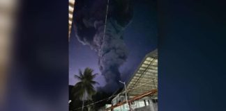 Kanlaon Volcano’s phreatic eruption on Monday night, June 3, triggered a plume that was 5,000 meters high. JODELYN MALAPITAN PHOTO