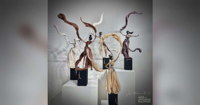 miss u trophies_superimposed Jef Albea lamented that he was not paid for the trophies he designed and crafted for the Miss Universe Philippines coronation night. JEF ALBEA PHOTO