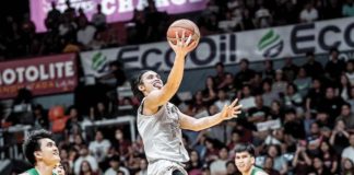 University of the Philippines Fighting Maroons’ JD Cagulangan sticks his tongue out as he goes for a layup. FILOIL SPORTS PHOTO