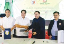 PEDC, Iloilo City Gov’t partner for La Paz plaza football ground lighting (From left) Antonio J. Cabalhug Jr., First Vice President for Panay Site Operations, Panay Energy Development Corporation (PEDC); Jaime T. Azurin, PEDC president; Iloilo City’s Mayor Jerry P. Treñas; and Councilor Ely Estante sign the Memorandum of Agreement for the La Paz Plaza Football Ground lighting project.