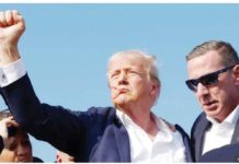 World leaders condemn attack on ex-US President Trump Donald Trump raises a fist as he is taken to safety following an attempt on his life during a campaign rally. GETTY IMAGES