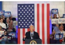 US President Joe Biden speaks at a rally in Wisconsin on July 5. He is seeking reelection against former president Donald Trump whom he defeated four years ago. GETTY IMAGES