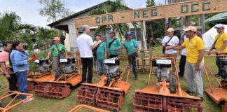 The Negros Occidental Provincial Government distributed floating tillers to 13 farmers associations in the province on July 18. PROV’L GOV’T OF NEGROS OCCIDENTAL/FACEBOOK PHOTO