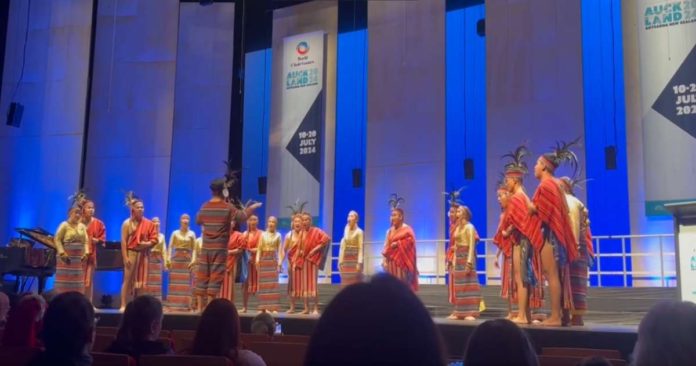 capiz_choir_resized The Colegio de la Purisima Concepcion (CPC) Chorale is composed of 24 singers, six priests, a conductor, school dean, and cultural coordinator. Photo shows the winning performance of the CPC Chorale during the World Choir Games in Auckland, New Zealand on July 13. FCU PHOTO