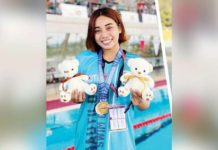 Alexi Kouzenye Cabayaran of Bacolod Trinity Christian School won two gold medals in the secondary girls’ swimming competition of the 2024 Palarong Pambansa in Cebu City. FACEBOOK PHOTO