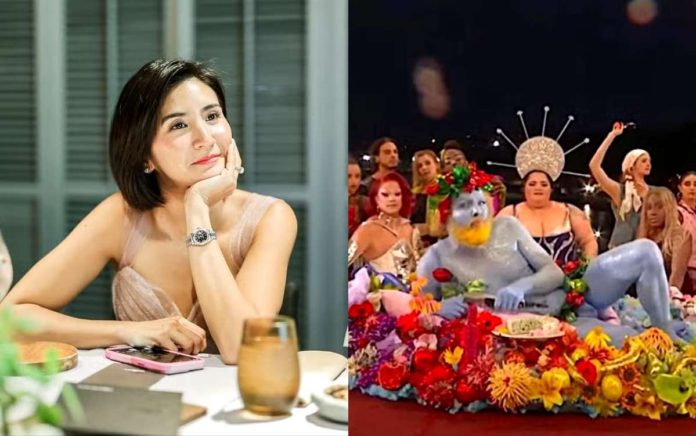 Rica Peralejo (left) bared her honest thoughts about the viral opening ceremony at the Olympics which was accused of mocking “The Last Supper.” INSTAGRAM/@RICAPERALEJO, YOUTUBE/OLYMPICS PHOTO