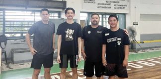Paul Barcelona (second from left) with the coaching staff of De La Salle Zobel Junior Archers. PHOTO COURTESY OF PETE BARCELONA