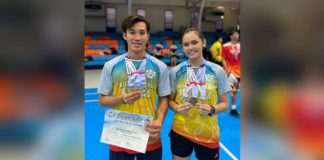 Mickaela Ciocon and Clarence Villaflor shine in the 2024 PRISAA National Games’ tertiary badminton. FACEBOOK PHOTO