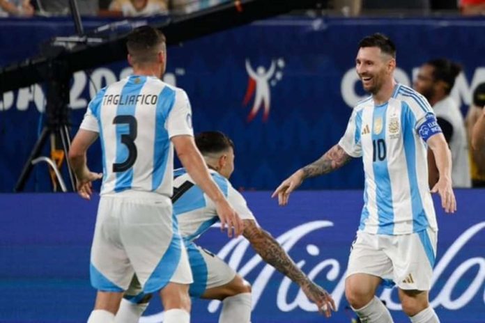 sports_Argentina_resized Argentina’s Lionel Messi celebrates with his teammates after clinching a finals seat in 2024 Copa America. PHOTO FROM FABRIZIO ROMANO’S FACEBOOK PAGE