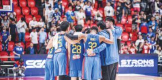 The Gilas Pilipinas national men’s basketball team is bracing for two tough matches against Latvia and Georgia in the 2024 Paris Games Olympic Qualifying Tournament at the Arena Riga in Riga, Latvia. PHOTO COURTESY OF SBP