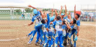 Anilao Central Elementary School, representing Western Visayas, celebrates their 2024 PalarongPambansa elementary baseball gold medal win. PHOTO FROM LEE ANN DEBUQUE FACEBOOK PAGE